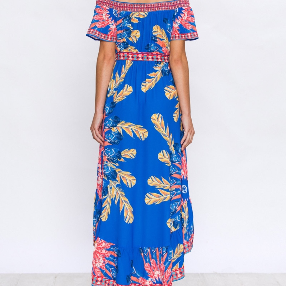 Last 1! NWT Off-the-Shoulder High-Low Floral Dress - Picture 4 of 4